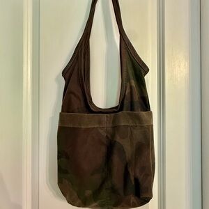 Rough & Tumble waxed Canvas small Camo Brown Shoulder Bag